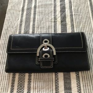 Black leather coach wallet